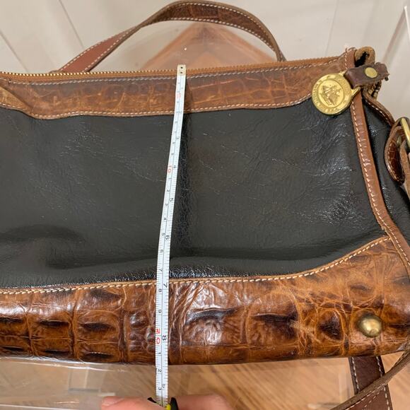 Brahmin Women's Crossbody Leather Black Brown Purse - Picture 10 of 12